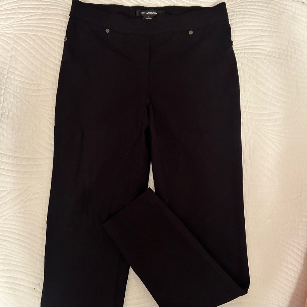 89th & Madison Stretch Black Pull-On Pants